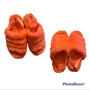 Orange Fluff Sandals